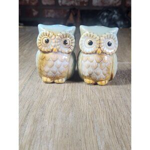 Ceramic Owl Salt & Pepper Shakers Set Vintage-Style Kitchen Table Decor Collecti